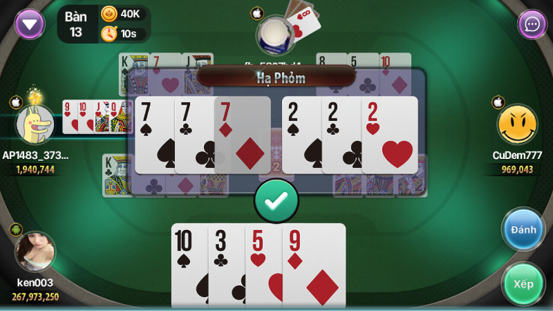 Cách chơi Game Phỏm online I9bet